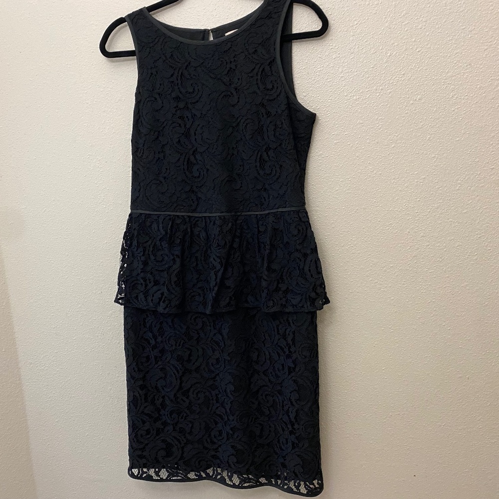 Banana Republic Size 6 Sleeveless Lace Brocade Black Dress